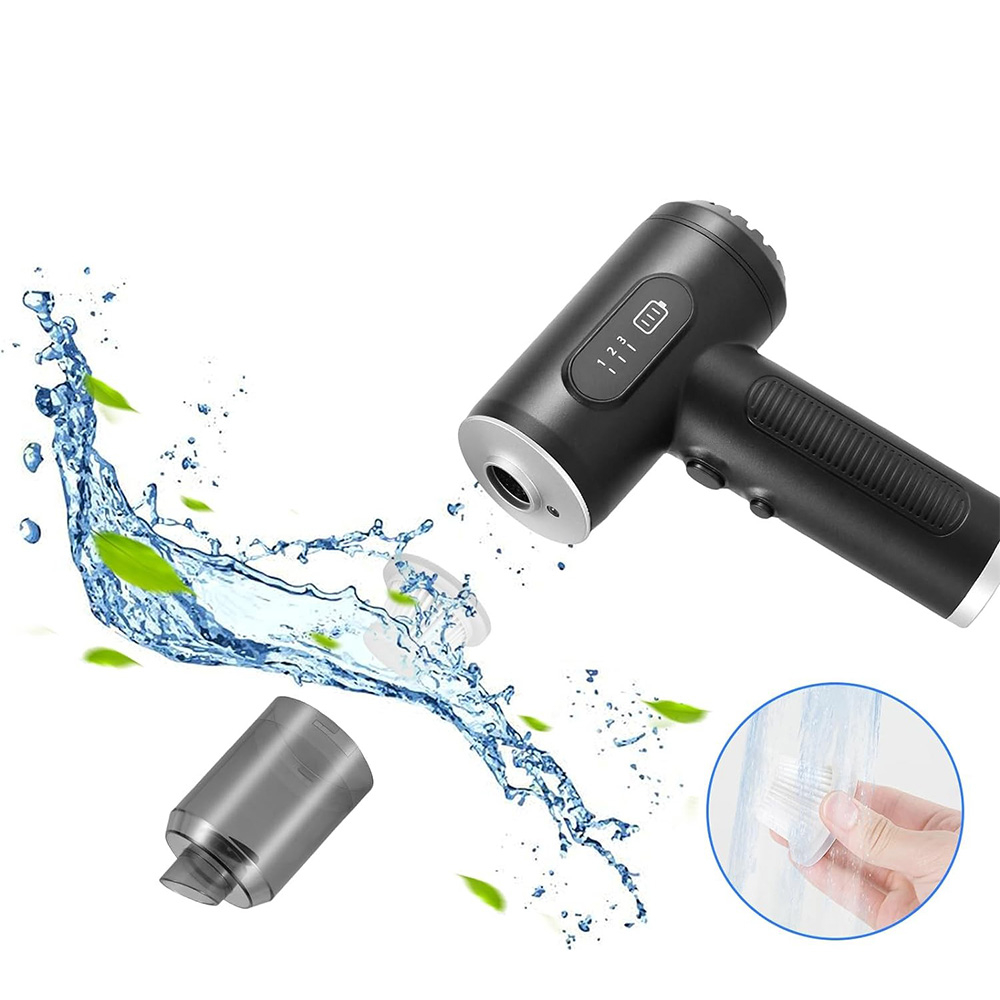 6000mAh Elektrische Luftpumpe USB Handstaubsauger Multifunktionsgebläse Drehzahl bis zu 50000 U/min - Schwarz