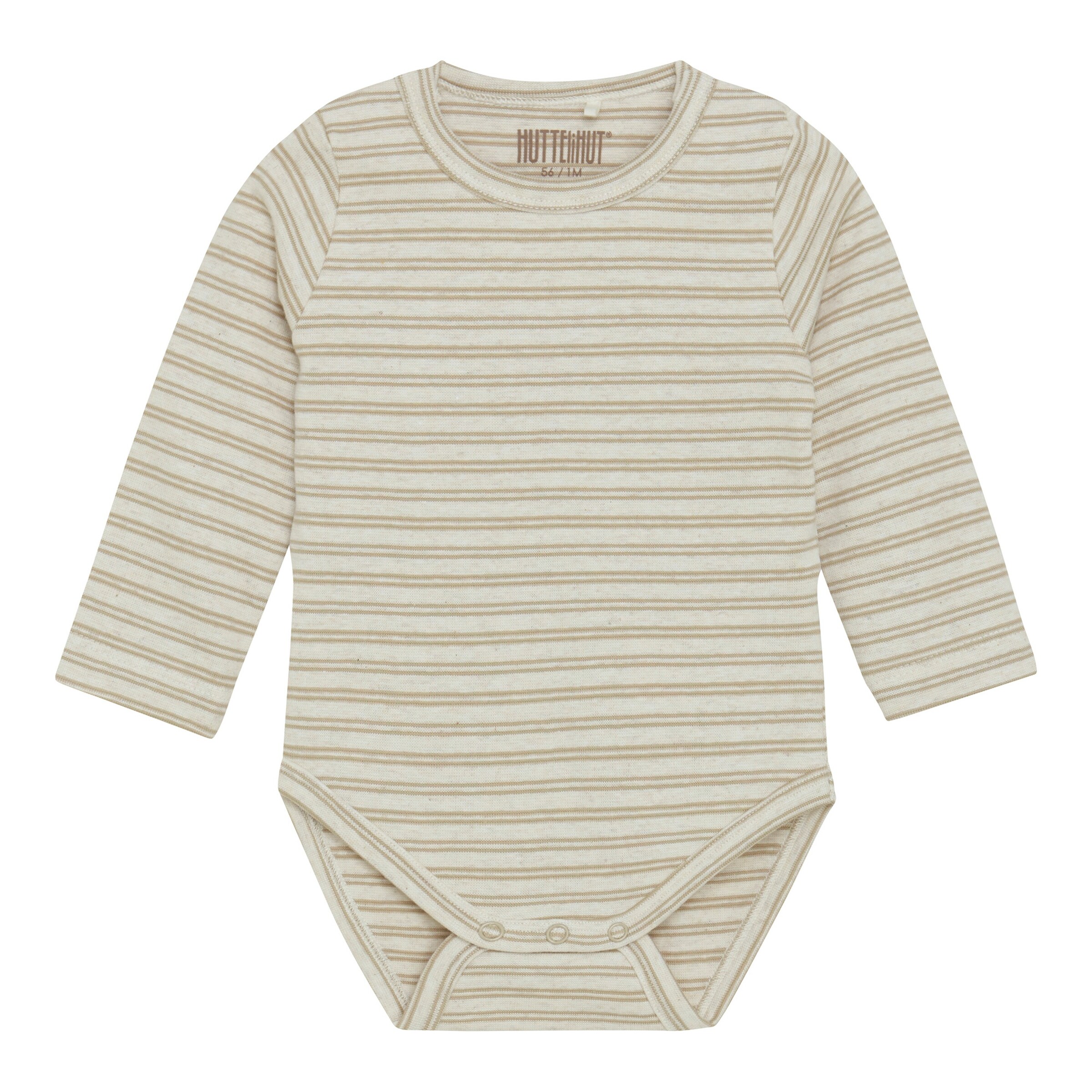 Huttelihut Body langarm Ringel Rippqualität natur/beige