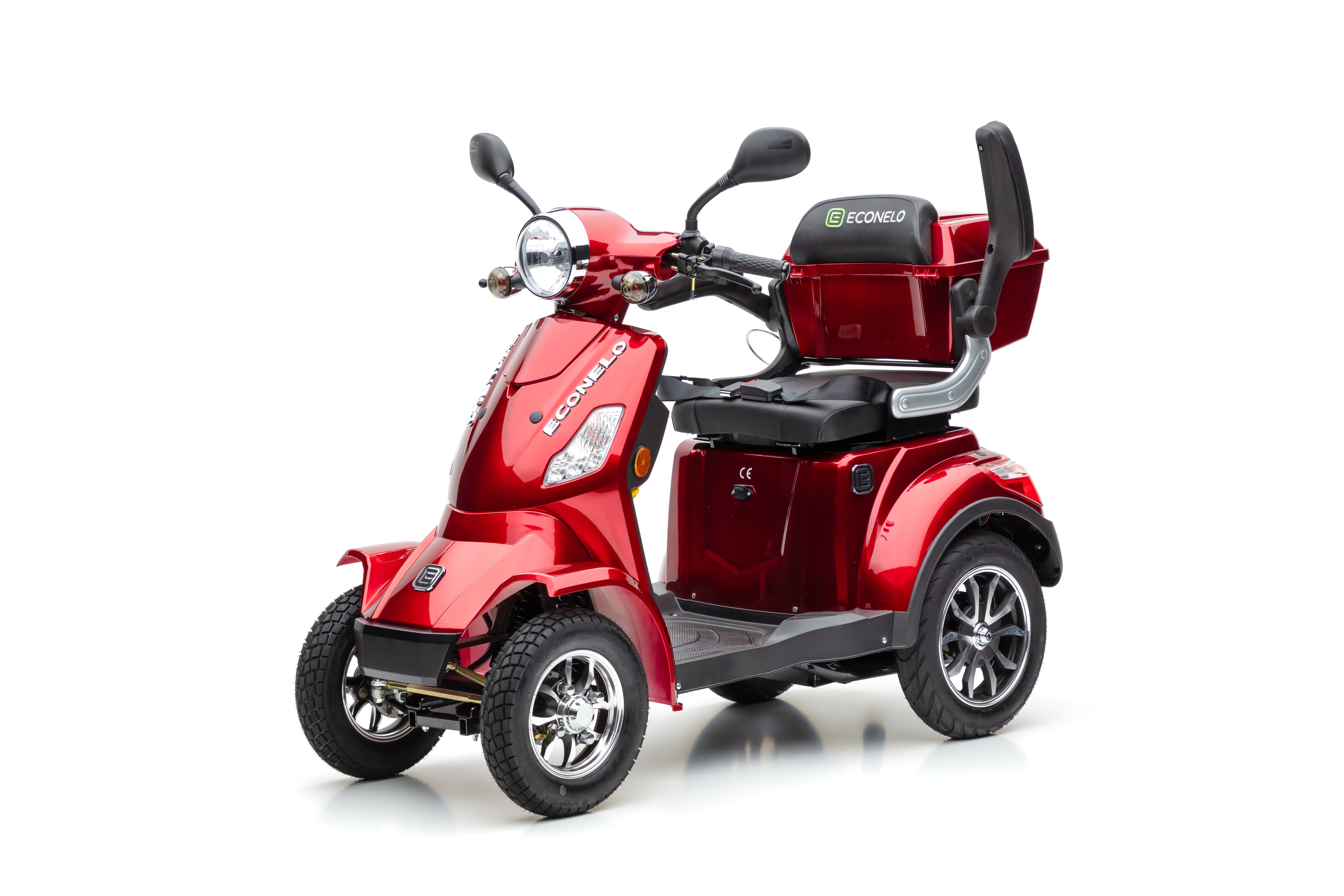 ECONELO J 4000 Vierrad-Elektroroller, bordeaux mit herausnehmbarem Lithium Akku