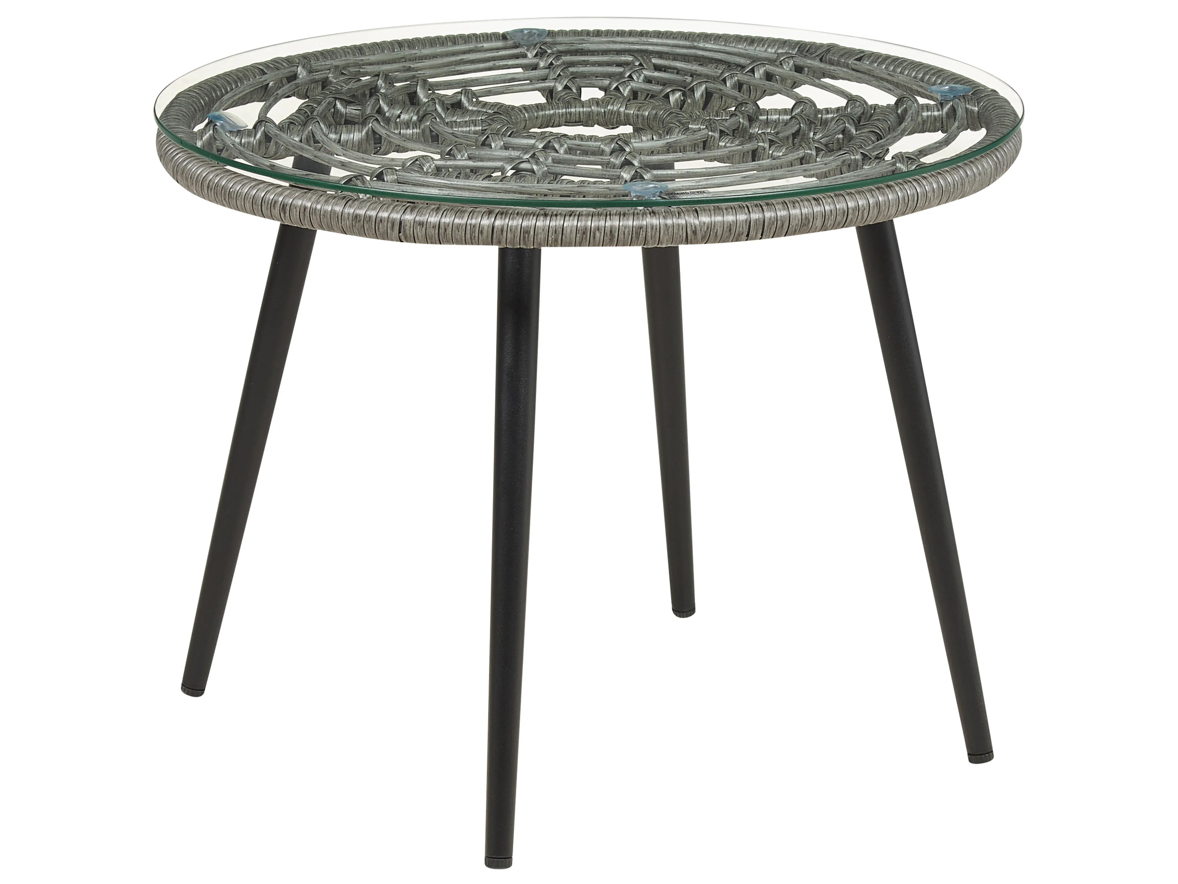 Bistroset met kussens LAURETO PE rotan Grijs