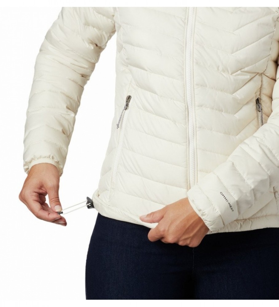 Casaco com capuz Columbia Powder Lite para meninos, branco