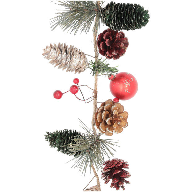 Blokker Guirlande met Dennenappels - 100 cm - Rood