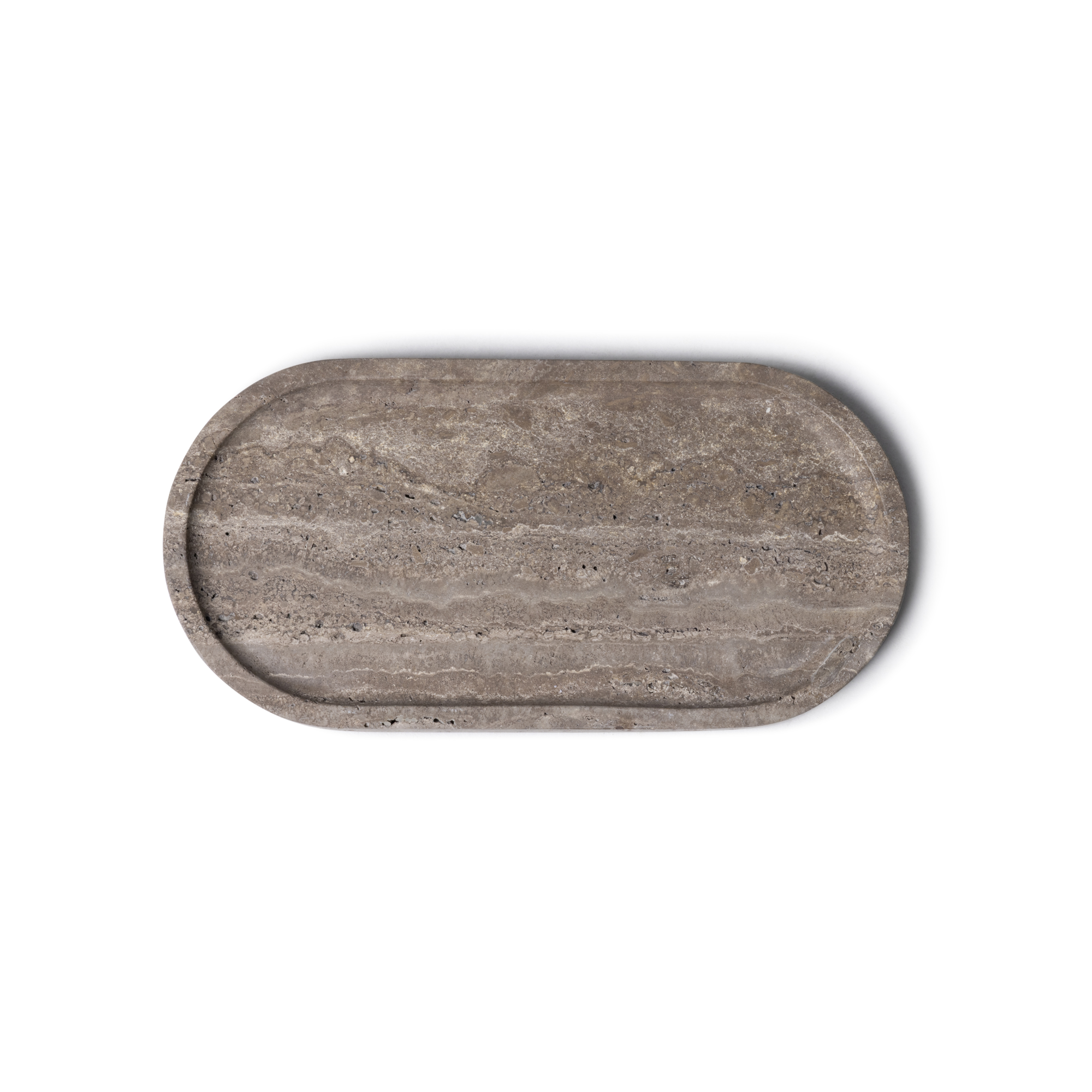 Dienblad Titanium travertine ovaal 30x15cm