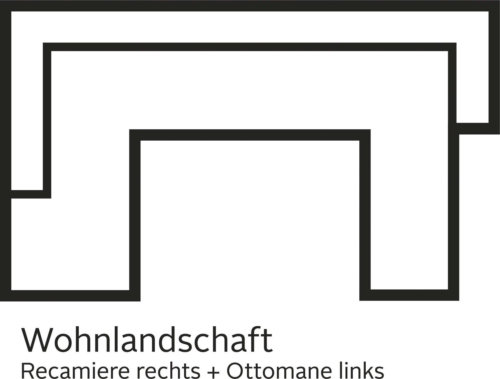 Home affaire Wohnlandschaft »Alberto U-Form« mit Kopfteilverstellung, wahlweise mit Bettfunktion