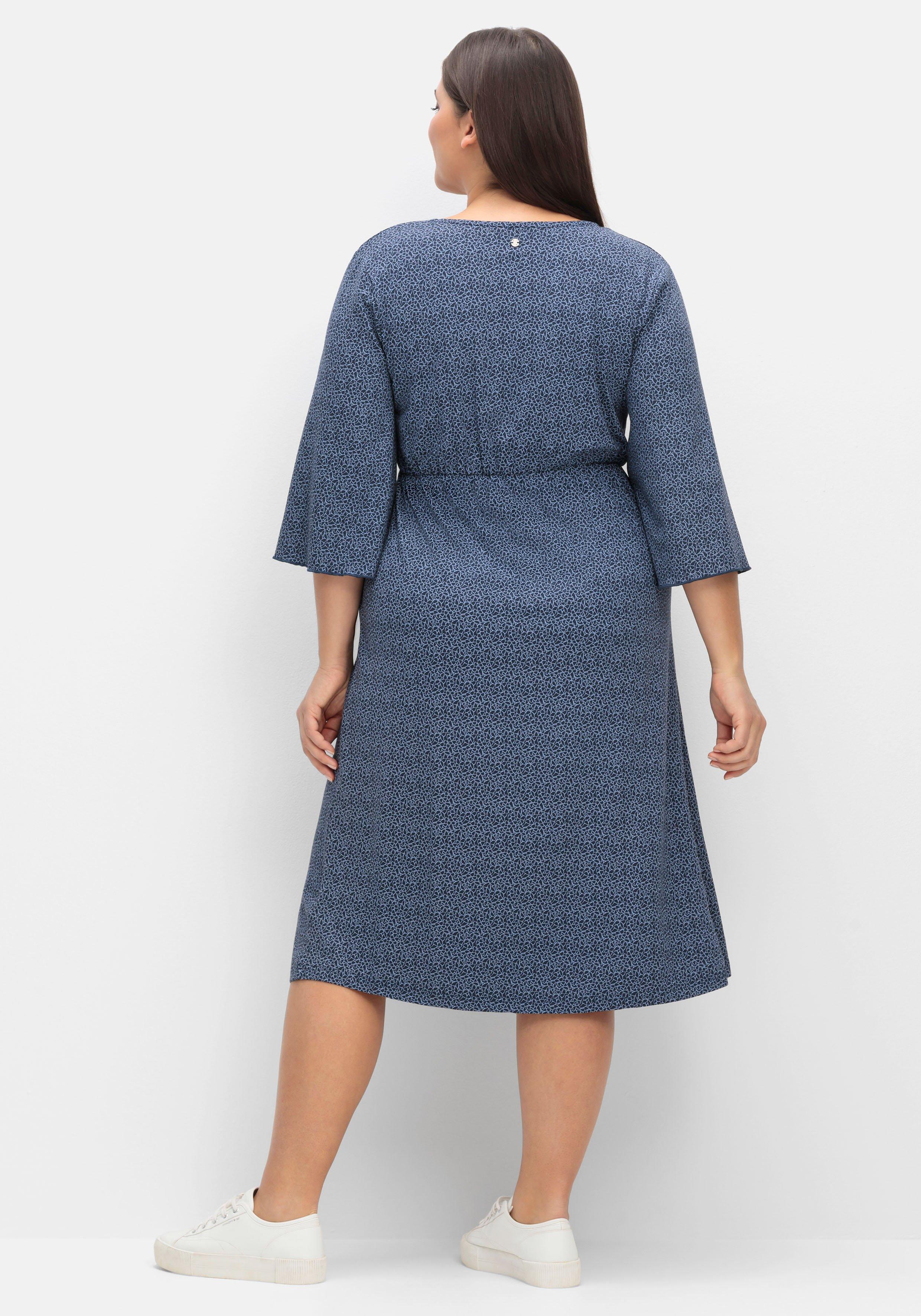 Jerseykleid in Wickeloptik, mit Minimalprint