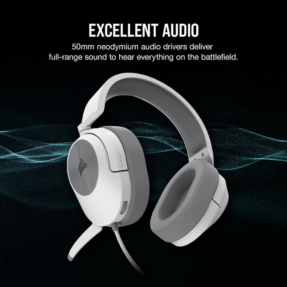 Corsair HS55 stereo gaming headset (hvit)