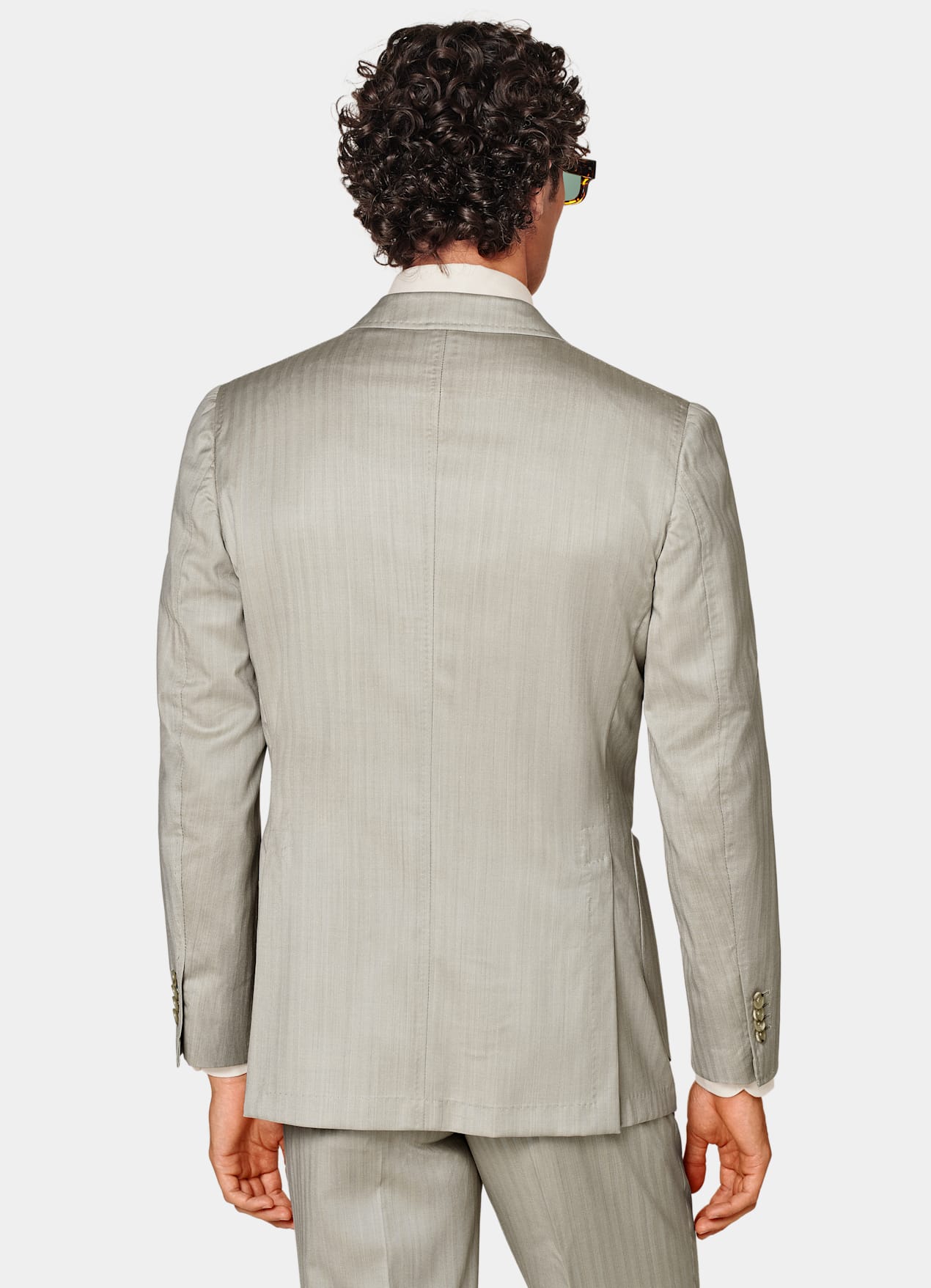 Costume Havana coupe Tailored sable à chevrons