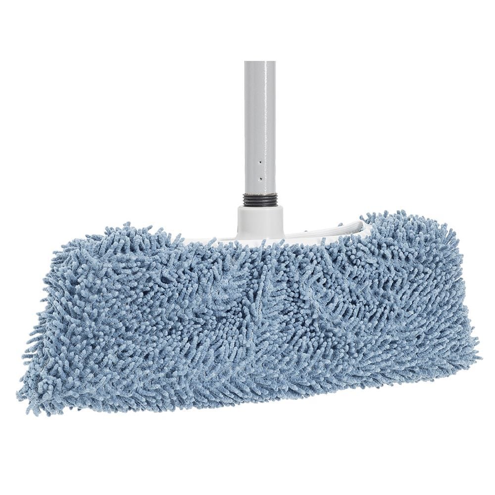 Housse balai microfibre chenille bleu