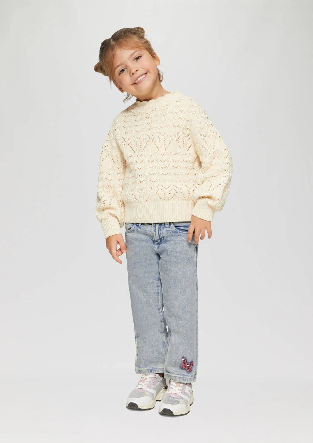 s.Oliver wide leg jeans met printopdruk light blue denim