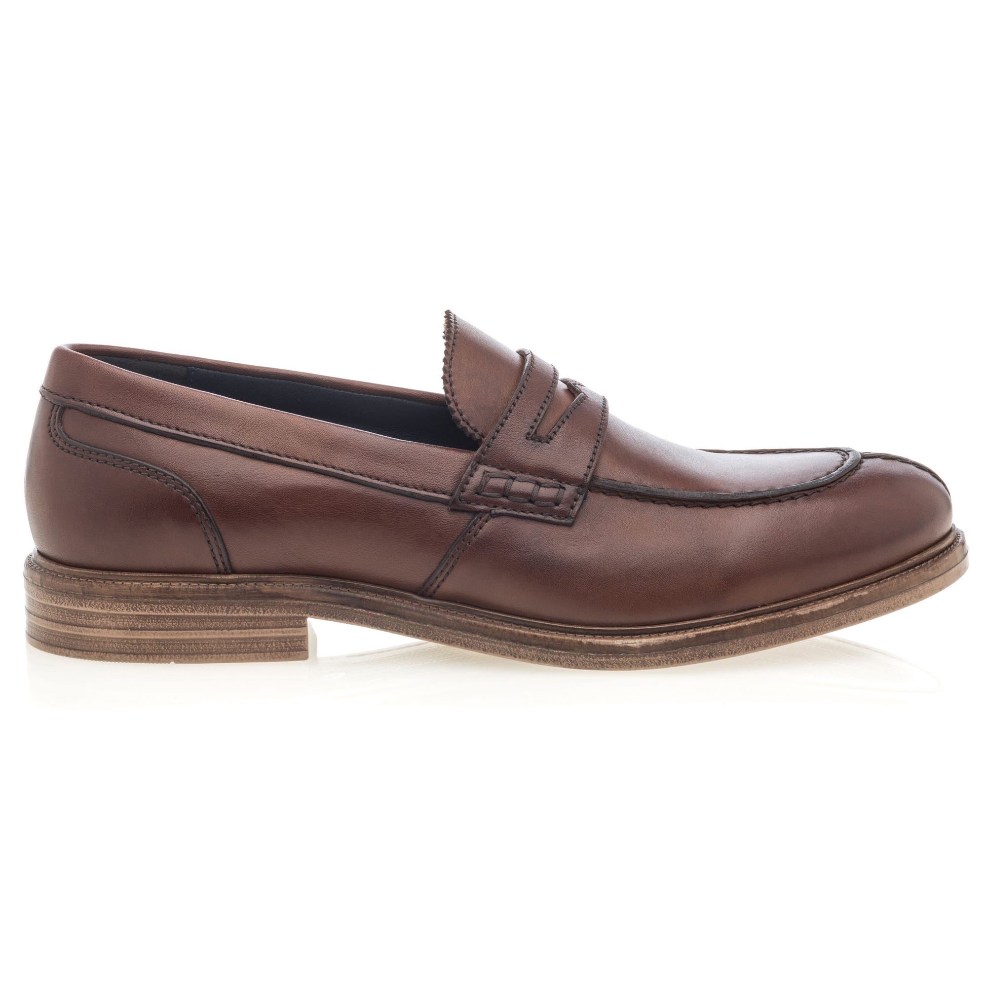Mocassins Homme en cuir cognac