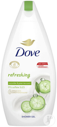 Dove Refreshing Gel Douche Au Concombre Et Thé Vert Flacon 450ml
