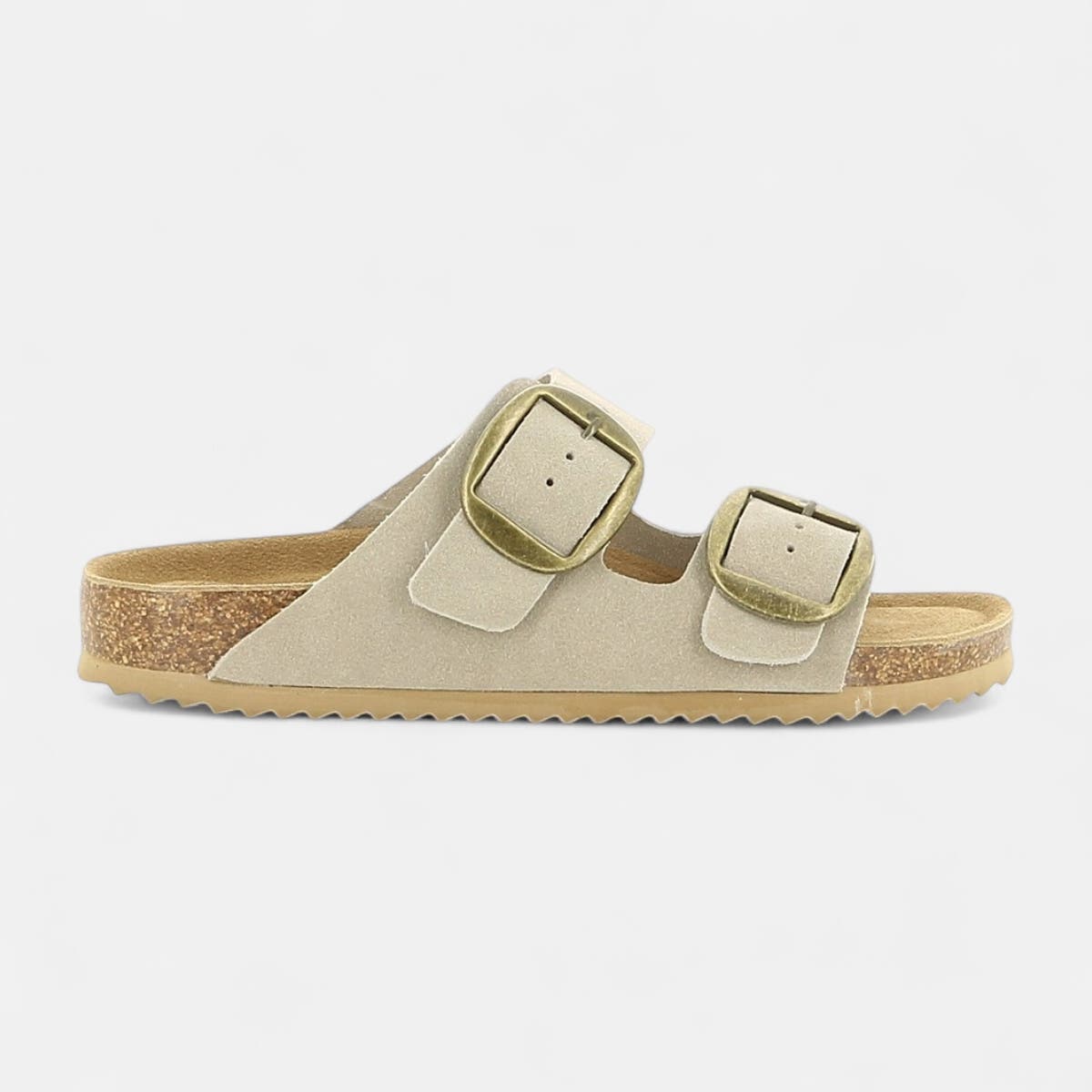Mules semelle liège Femme en cuir beige