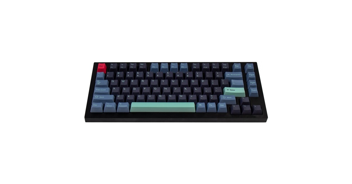 KeychronOEM Dye-Sub PBT Full Keycap-Set - Hacker keycaps  (Donkerblauw/neongroen, 137 stuks, US-Layout (ANSI))