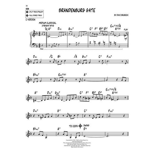 Hal Leonard Jazz Play-Along Dave Brubeck