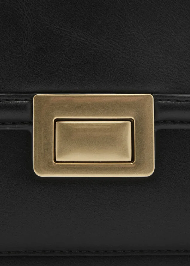 MANGO Crossbody bag with flap Black