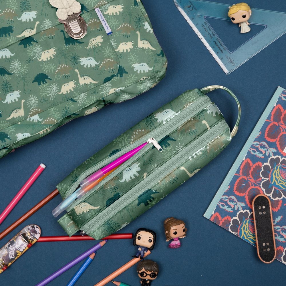 Trousse Double Compartiment Jurassic Dino