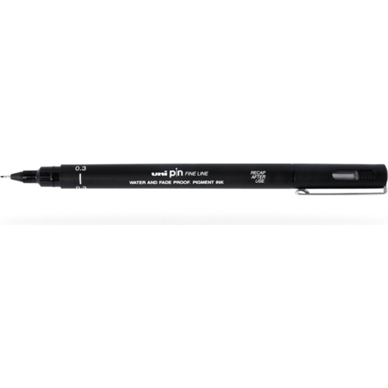 Feutre technique uniball pointes calibrees 0,3mm encre noir trace net et precis