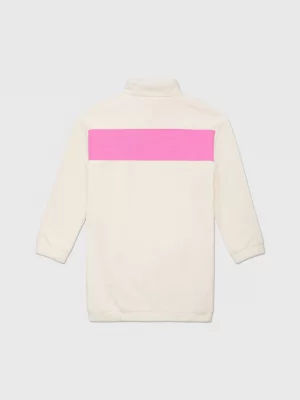 Vestido adaptável com meio zíper e blocos de cores