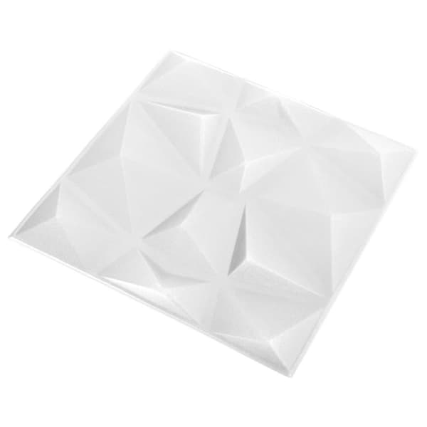 vidaXL 3D-veggpaneler 12 stk 50x50 cm diamant hvit 3 m²