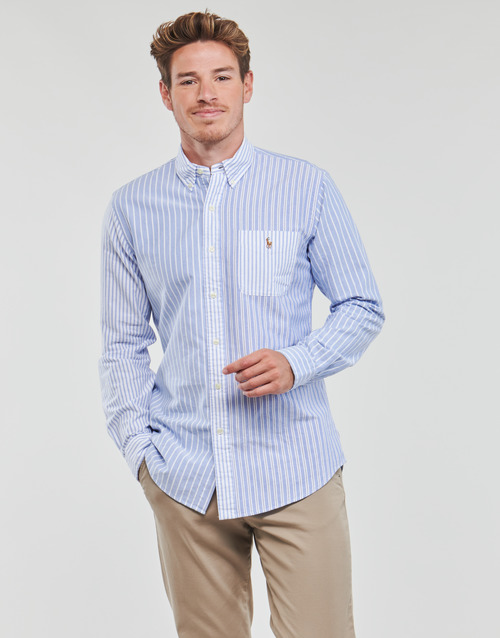 Polo Ralph Lauren - CUBDPPPKS-LONG SLEEVE-SPORT SHIRT Azul / Blanco