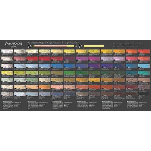 CARAN D'ACHE® Pastel Pencils Pastellstift, Holzkoffer mit 84 Farben