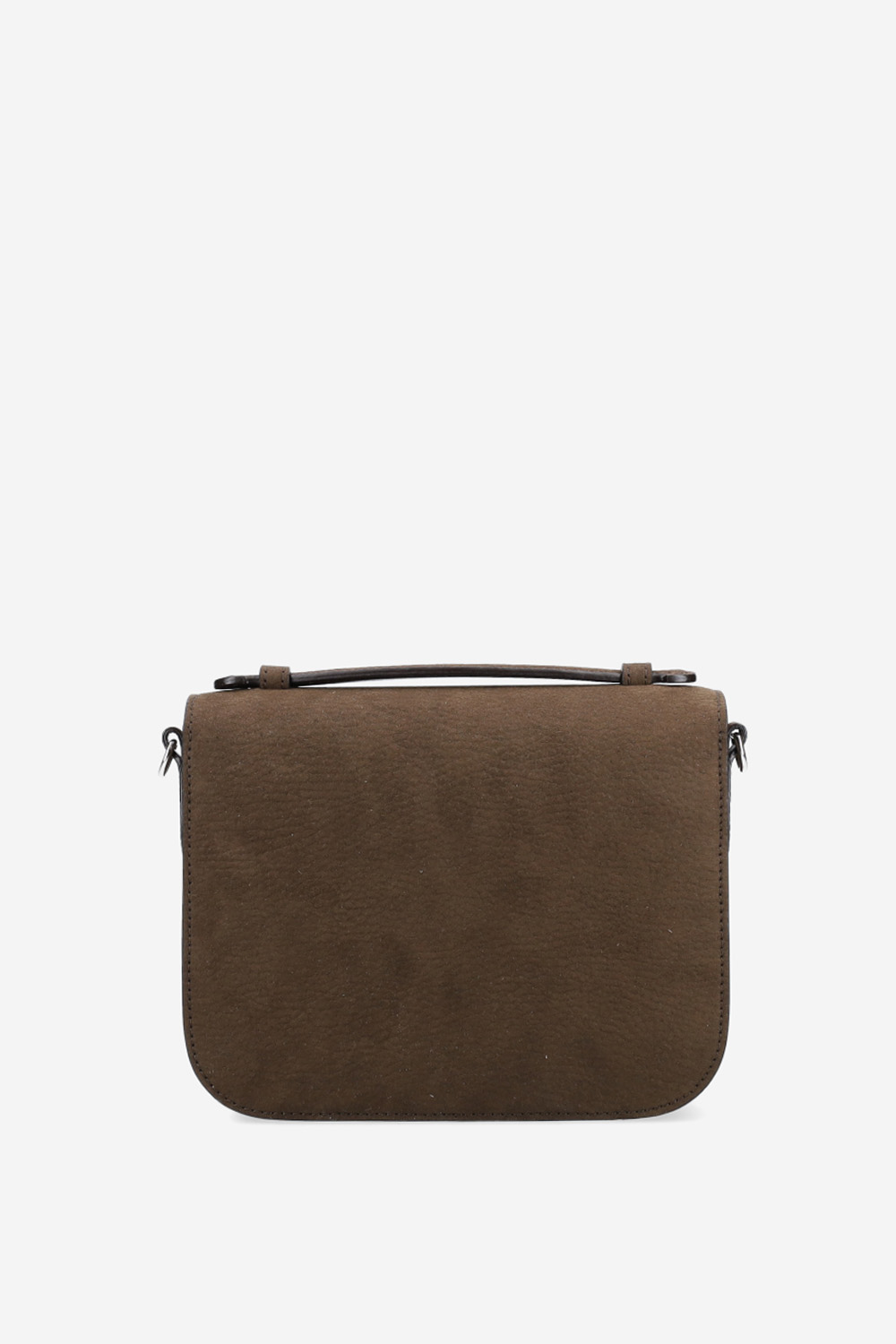 Logo flap suede crossbody
