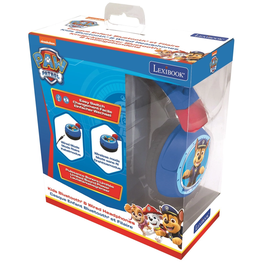 LEXIBOOK Paw Patrol 2-in-1-Bluetooth-Kopfhörer für Kinder mit integriertem Mikrofon