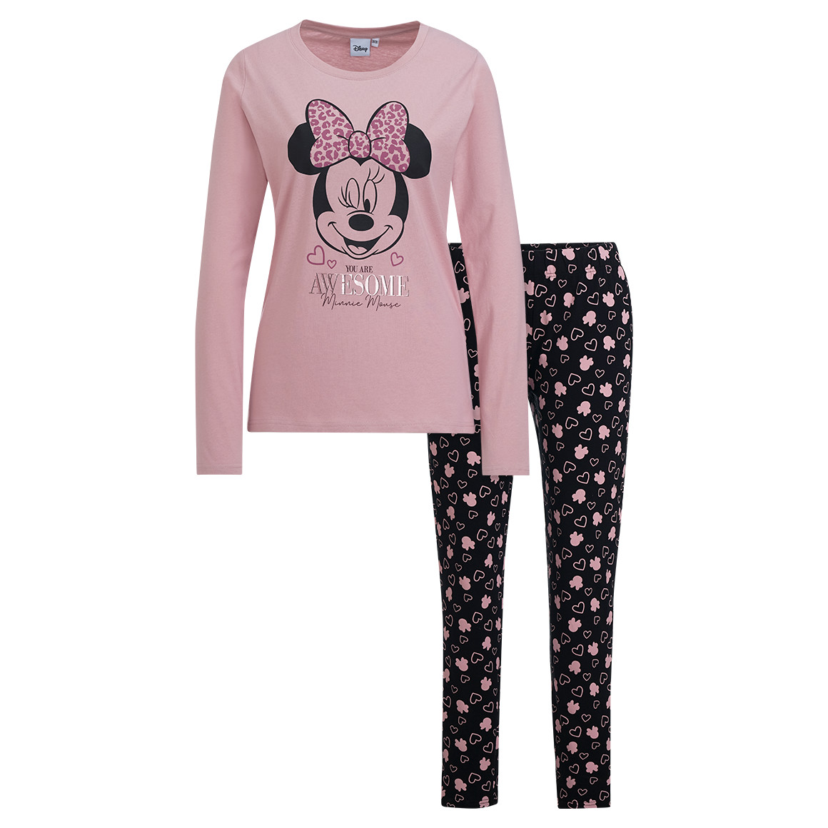 Gina Benotti Minnie Maus Schlafanzug mit Print rosa / schwarz