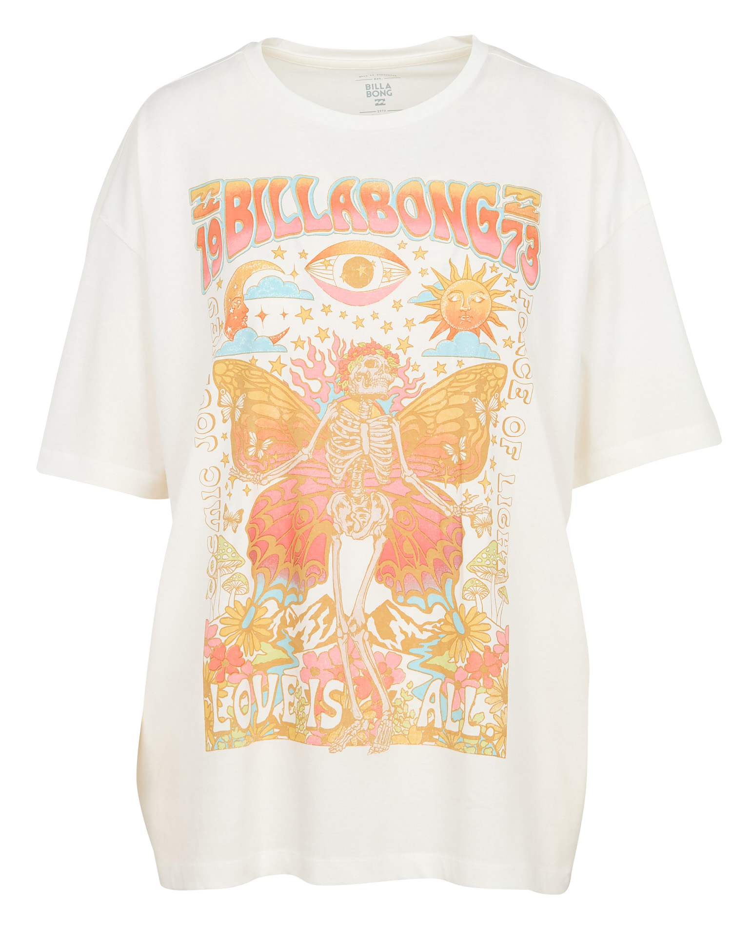 LOVE IS ALL - Tee-shirt droit col rond en coton sérigraphié | Blanc
