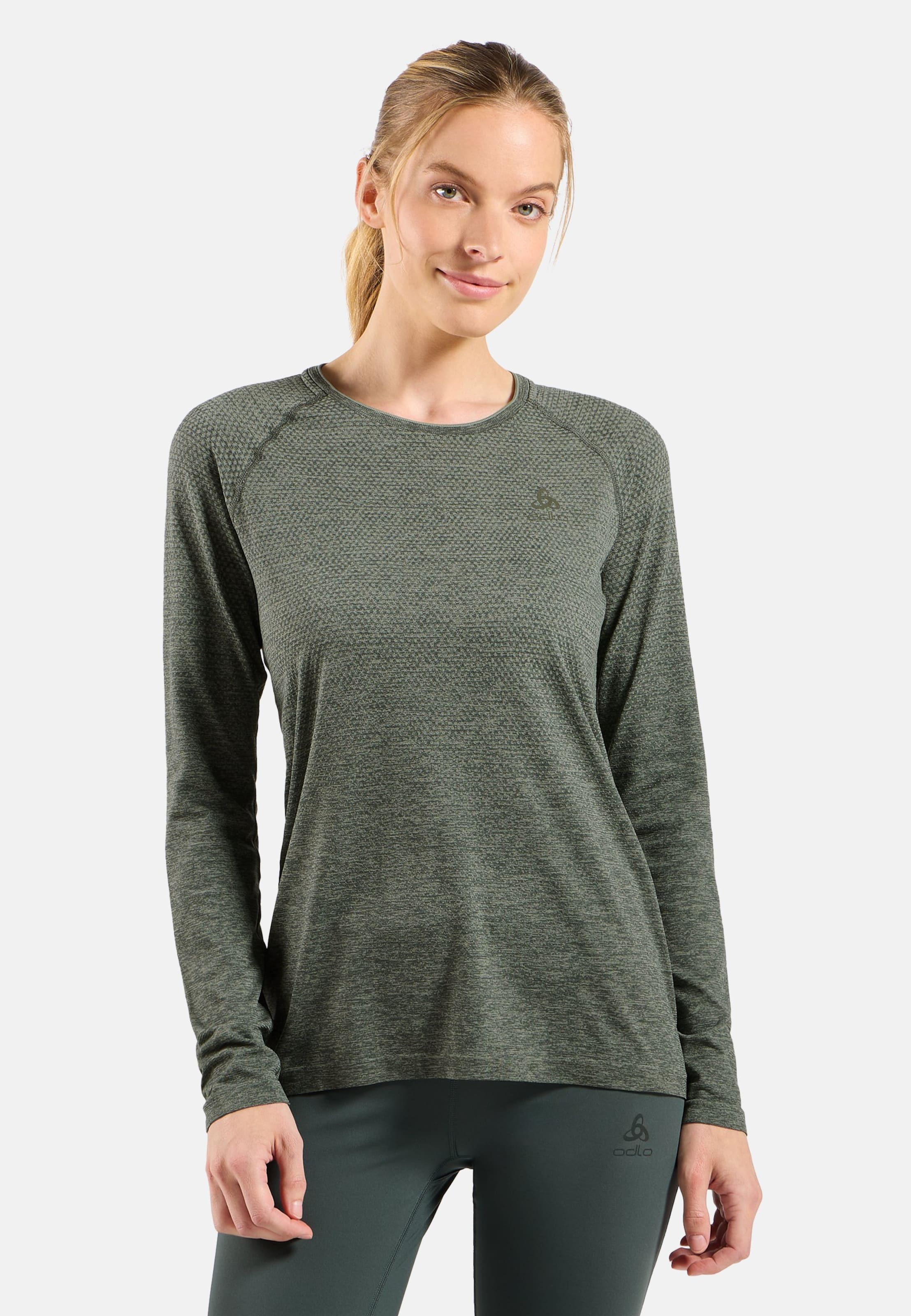 Essentials Seamless Langarm-Laufshirt in shadow melange