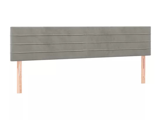 Sommier tapissier matelas et LED Gris clair 180x200 cm Velours