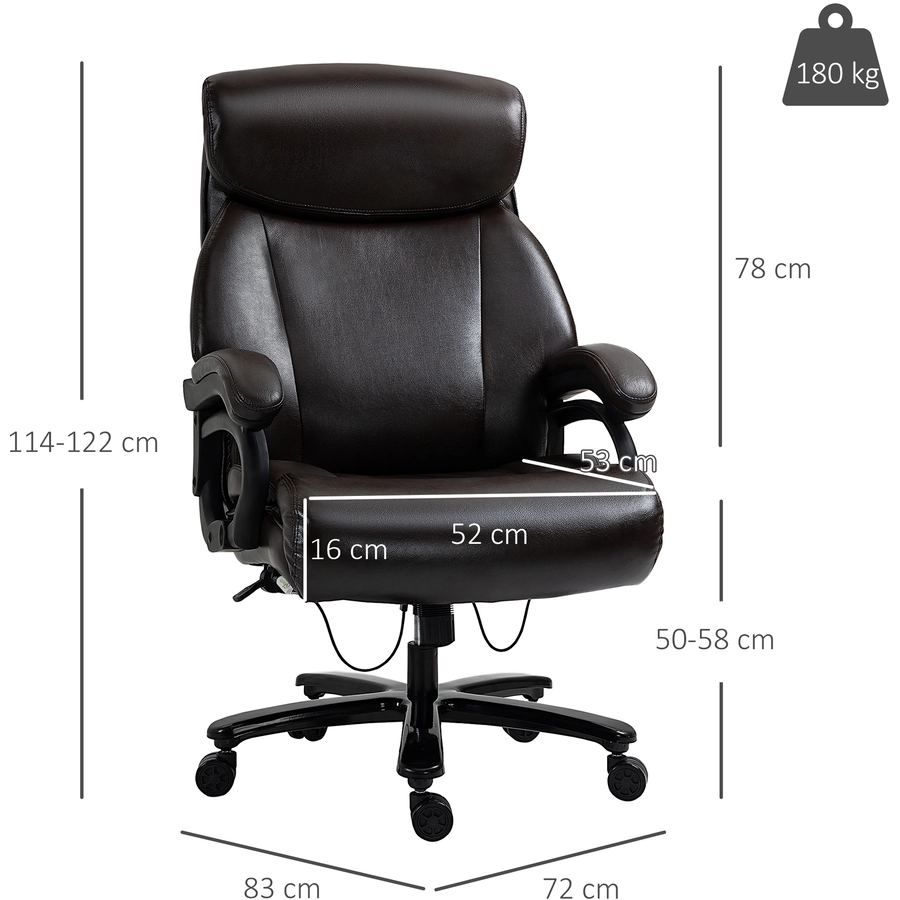 Vinsetto Bürostuhl ergonomisch geformt, high-end gaslift Braun