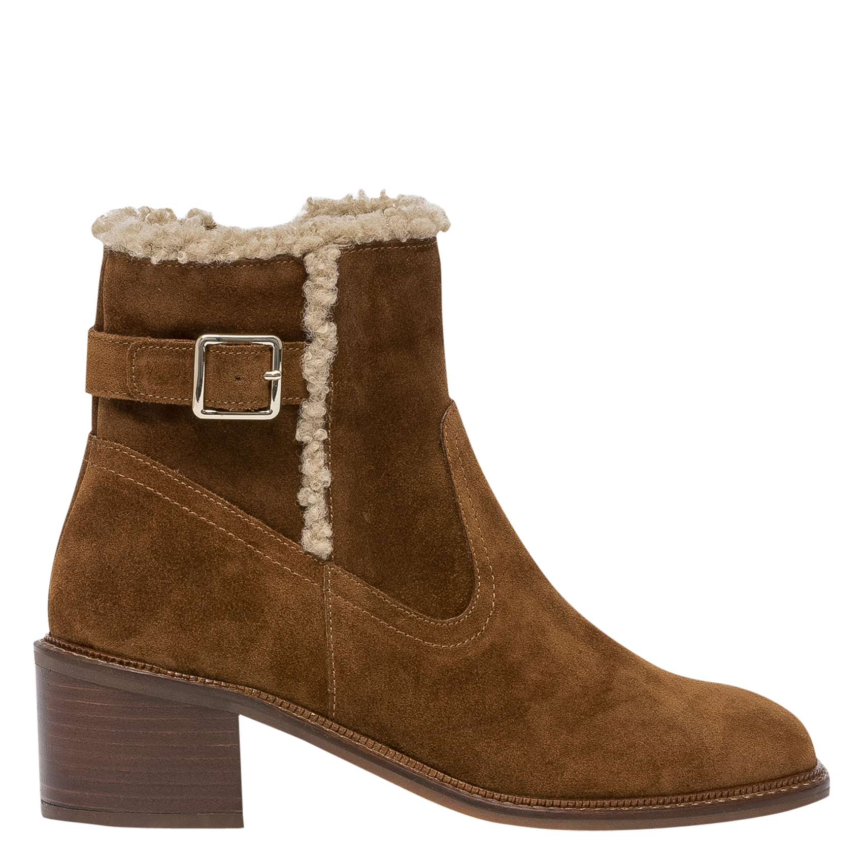 TALIA - Boots en cuir velours | Marron
