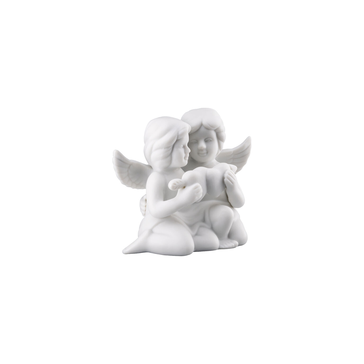 Angels Weiss matt Engelpaar mit Herz