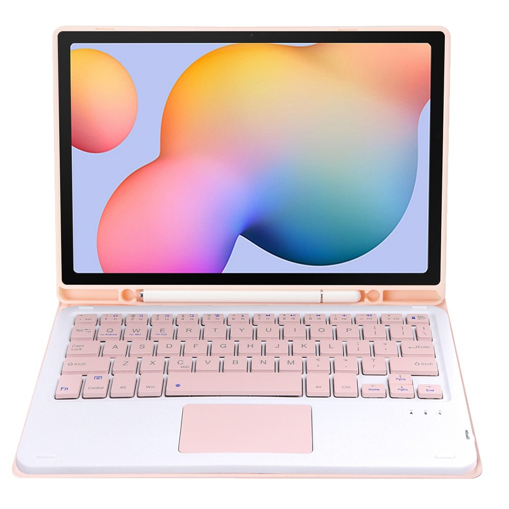 Samsung Galaxy Tab S6 Lite (2024/2022/2020) Leder Tasche Magnet Bluetooth Tastatur Abnehmbar (QWERTY) - Rosa