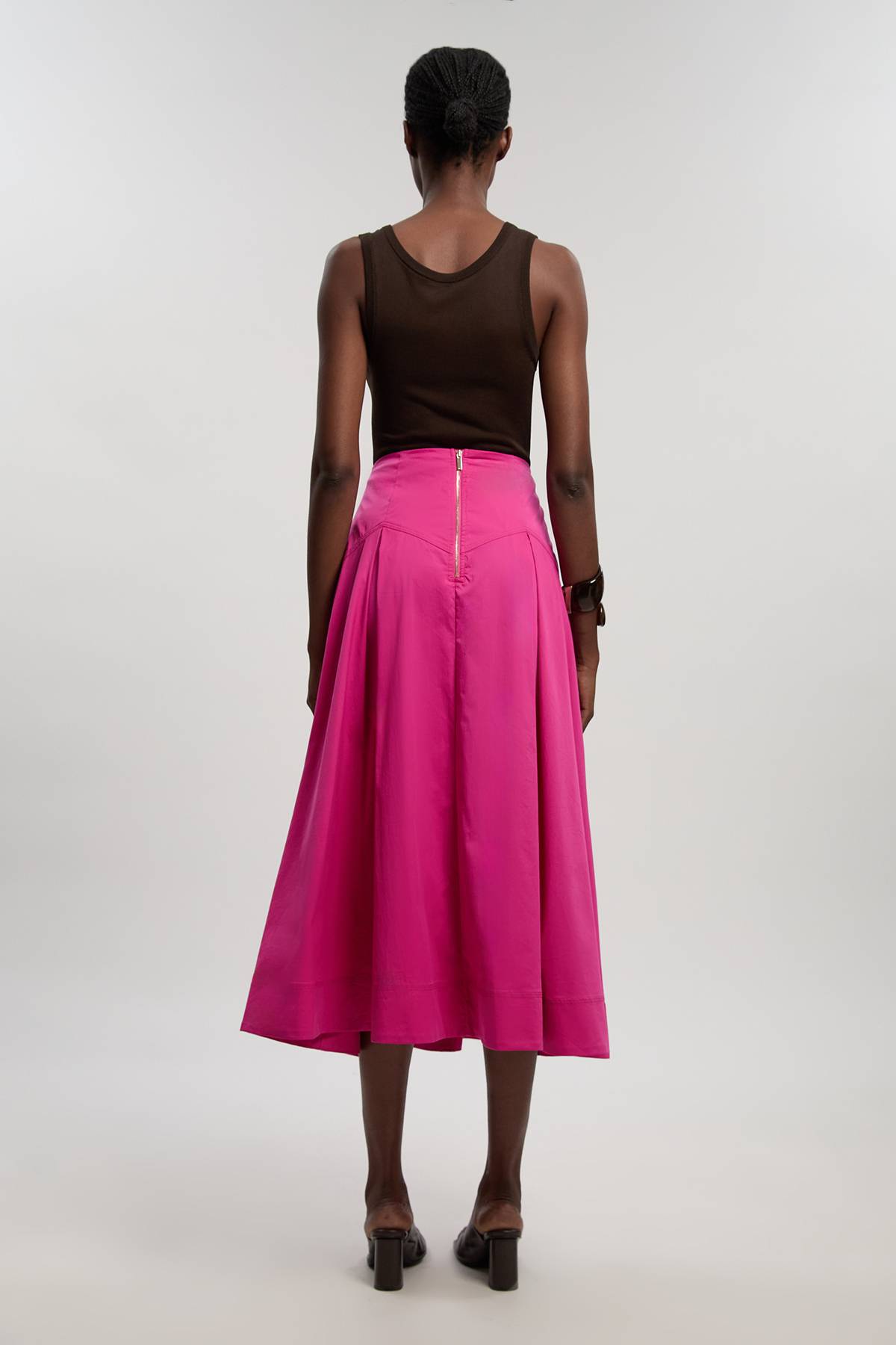 KarenMillen Jupe De Bal En Coton Tissé Avec Détail Taille Basse