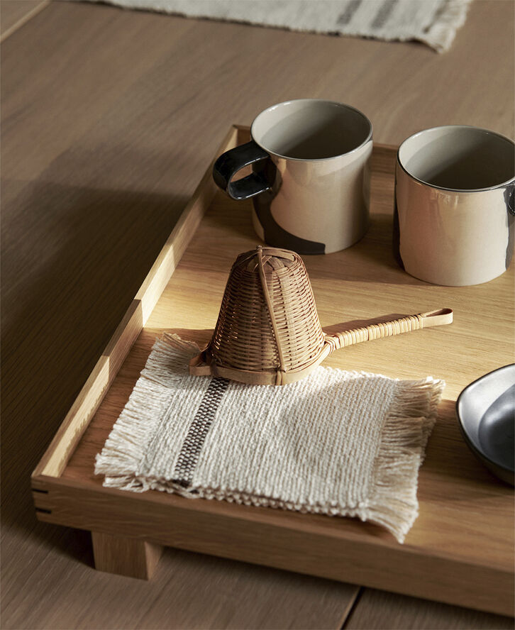 ferm LIVING Inlay Cup with Saucer - Sand/Brown Sand/brown