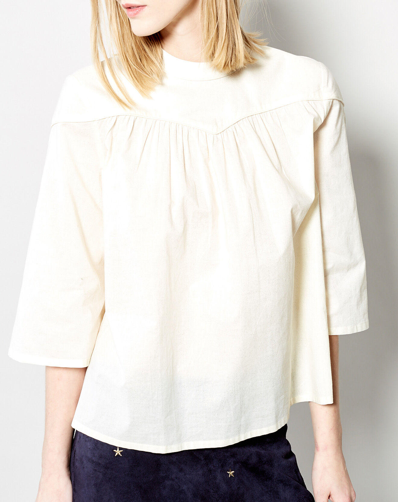 Karl Marc John Top Flores en Coton crème