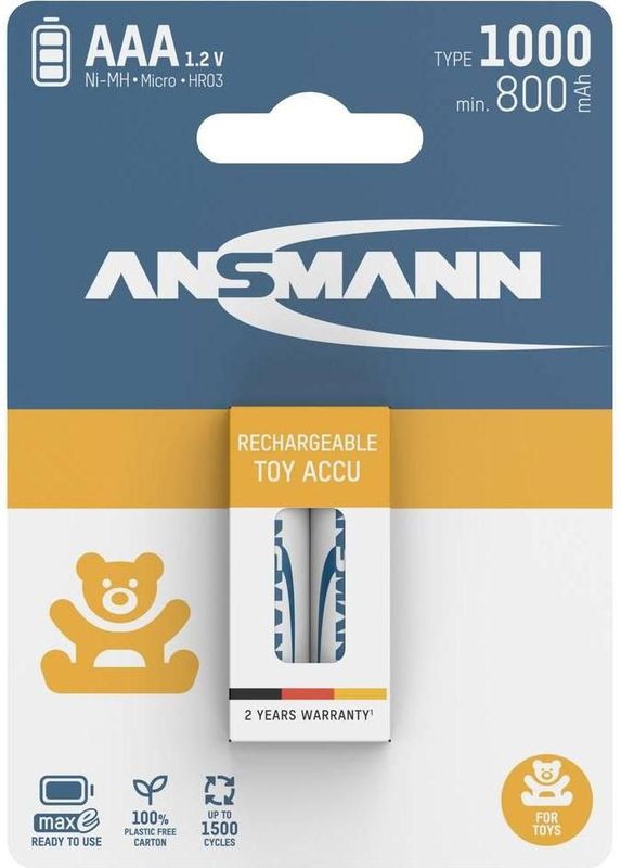 Ansmann - 1311-0029 - Oplaadbare Batterijen - 800 mAh - 2 Stuks