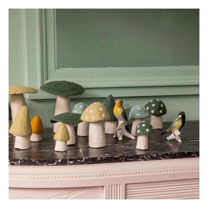 Muskhane Champignon Dotty décoratif en feutre | Vert foncé