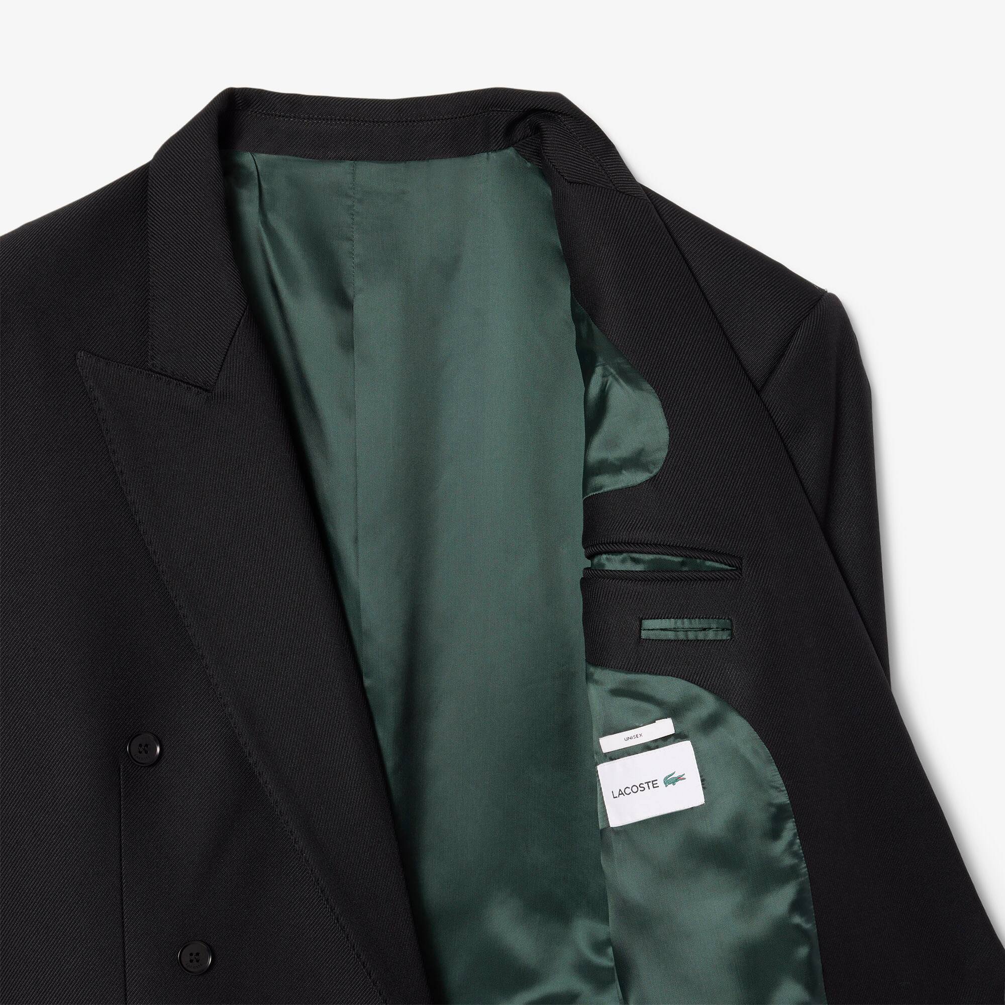 Blazer croisé en twill Défilé AH24 Noir