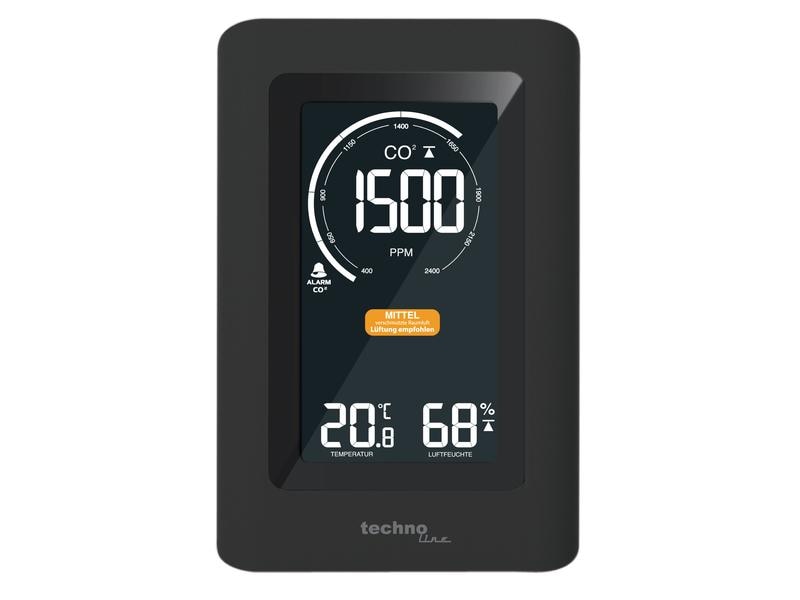 Technoline CO2 Luftgütemonitor WL 1030 Luftgütesensor und CO2-Messgerät zur Überwachung der Raumluftqualität