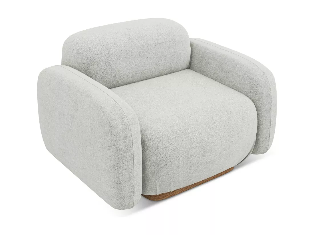 Fauteuil en tissu bouclette - argent - AILANI