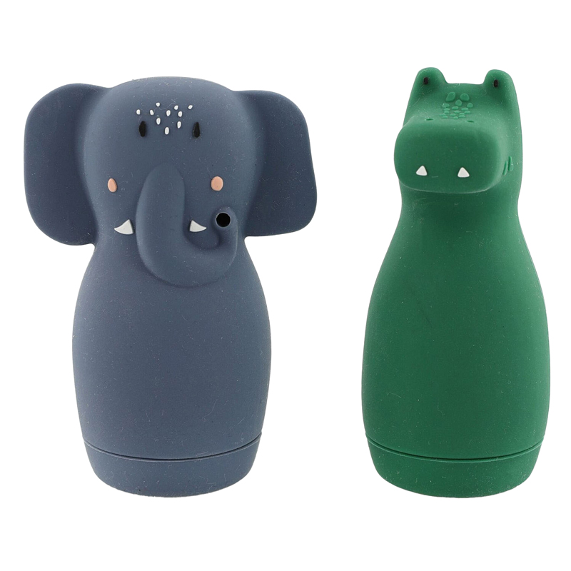 Trixie Badspeelgoed Squeezy Dieren- Mrs. Elephant & Mr Crocodile