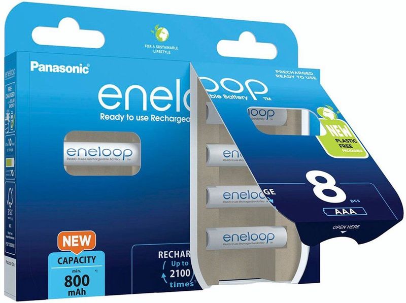Panasonic - Eneloop - Oplaadbare Batterij - Micro AAA - 800mAh - Verpakking van 8