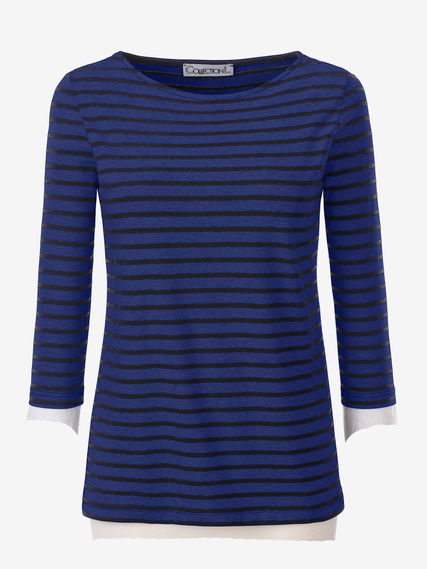 T-shirt rayé col bateau manches longues