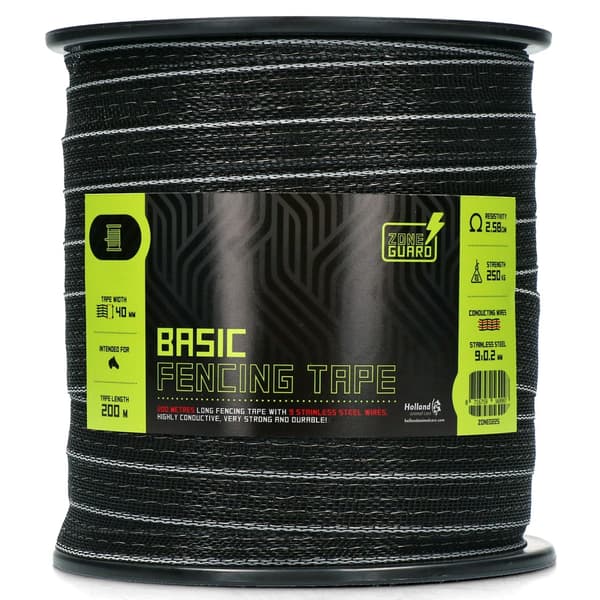 ZoneGuard Basic gjerdetape 40 mm sort 200 m