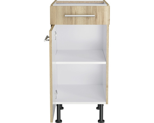Optifit onderkast met lade en draaideur Erik290 BxDxH 40x58,4x87 cm wild eiken structuur mat gedemonteerd scharnier omkeerbaar (links of rechts te monteren)