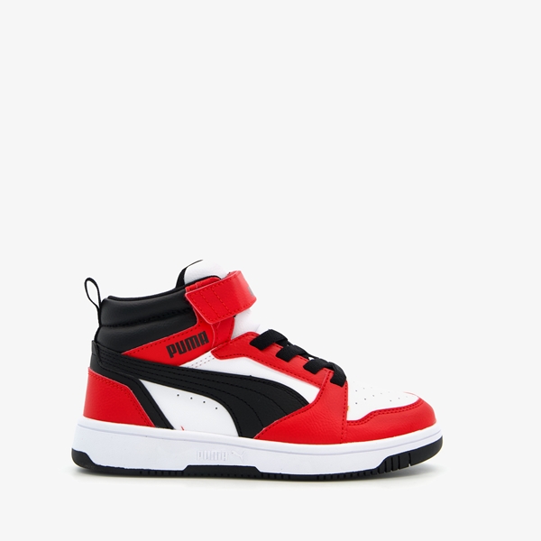 Puma Rebound V6 Mid jongens sneakers rood/zwart