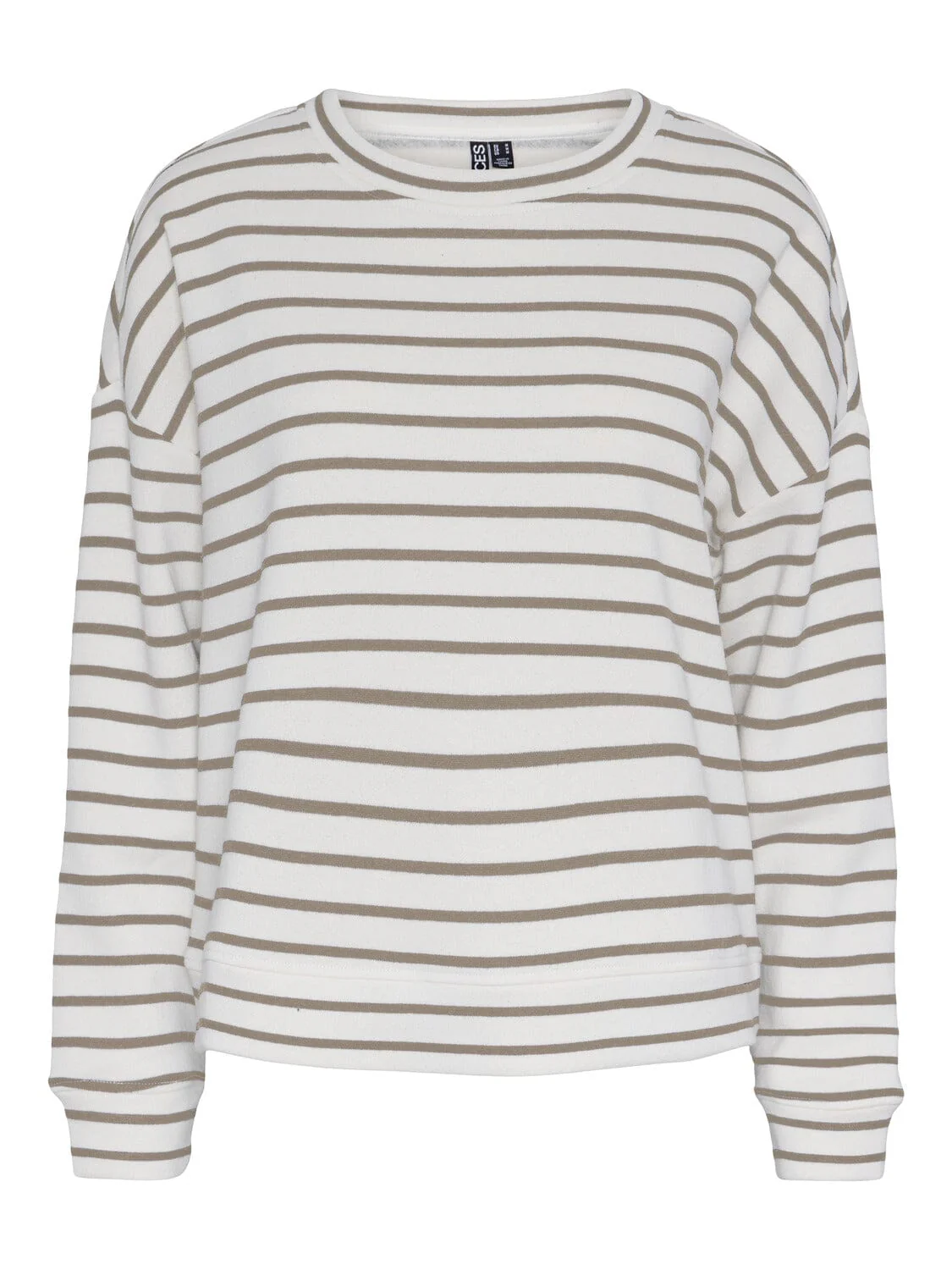 Pieces Pcchilli Ls Sweat Stripes 4410020 cloud dancer silver mink